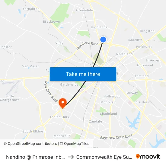 Nandino @ Primrose Inbound to Commonwealth Eye Surgery map