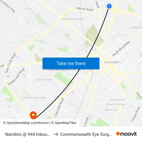 Nandino @ 944 Inbound to Commonwealth Eye Surgery map