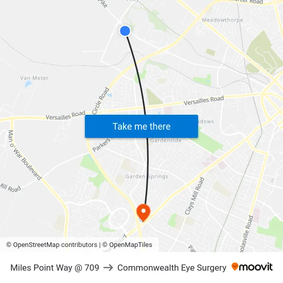 Miles Point Way @ 709 to Commonwealth Eye Surgery map