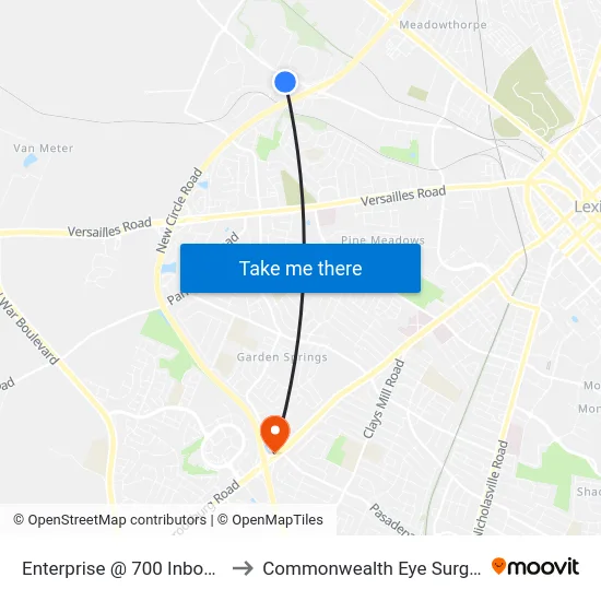 Enterprise @ 700 Inbound to Commonwealth Eye Surgery map