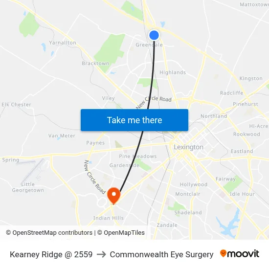 Kearney Ridge @ 2559 to Commonwealth Eye Surgery map
