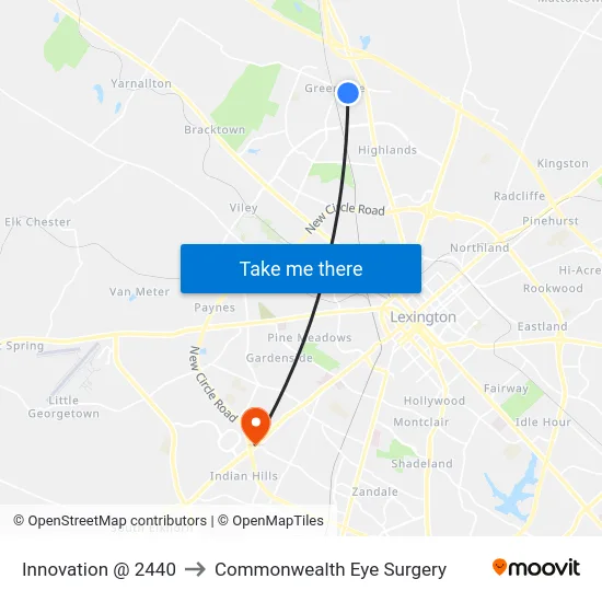 Innovation @ 2440 to Commonwealth Eye Surgery map
