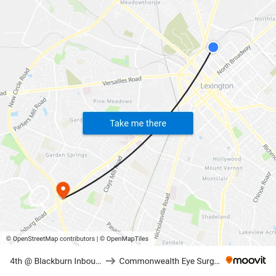 4th @ Blackburn Inbound to Commonwealth Eye Surgery map