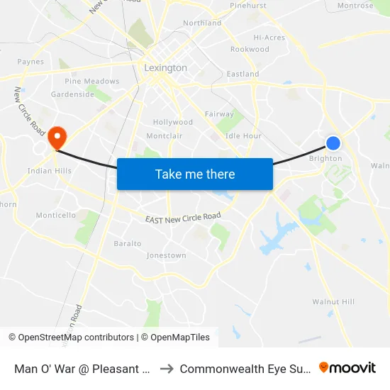 Man O' War @ Pleasant Ridge to Commonwealth Eye Surgery map