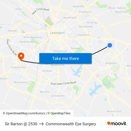 Sir Barton @ 2530 to Commonwealth Eye Surgery map