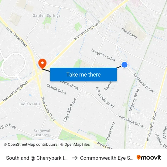 Southland @ Cherrybark Inbound to Commonwealth Eye Surgery map