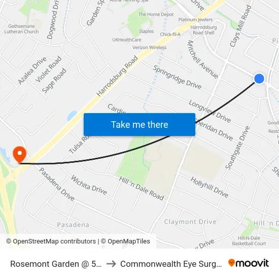 Rosemont Garden @ 507 to Commonwealth Eye Surgery map