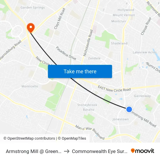 Armstrong Mill @ Greentree to Commonwealth Eye Surgery map