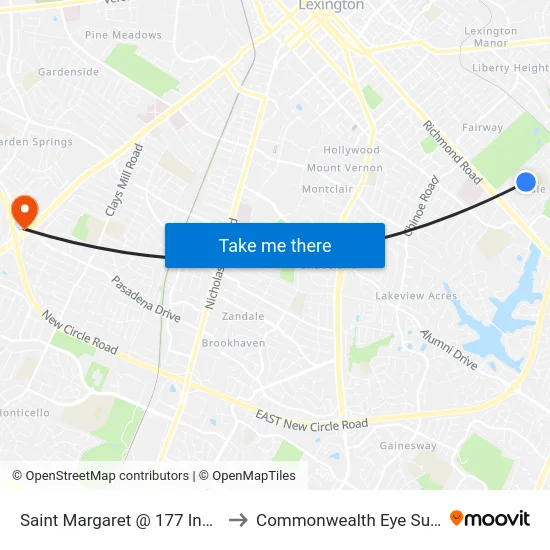 Saint Margaret @ 177 Inbound to Commonwealth Eye Surgery map