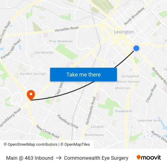 Main @ 463 Inbound to Commonwealth Eye Surgery map