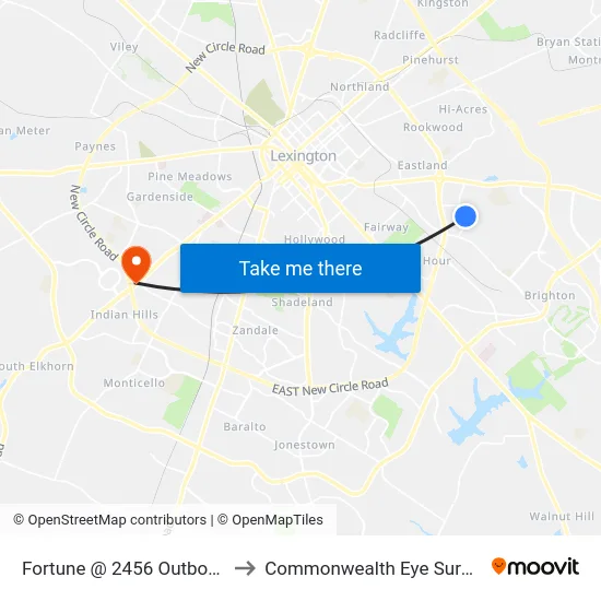 Fortune @ 2456 Outbound to Commonwealth Eye Surgery map
