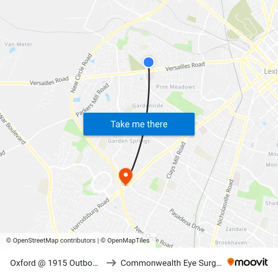 Oxford @ 1915 Outbound to Commonwealth Eye Surgery map