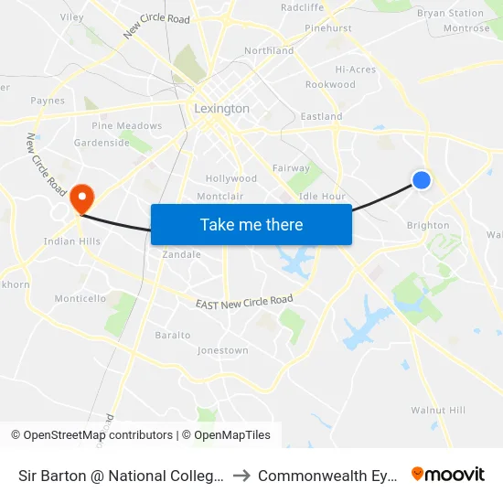 Sir Barton @ National College Outbound to Commonwealth Eye Surgery map