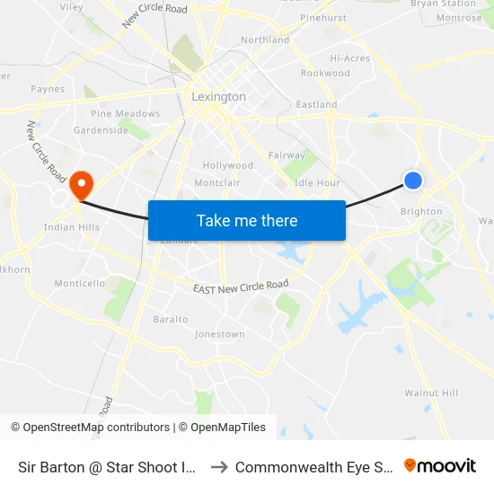 Sir Barton @ Star Shoot Inbound to Commonwealth Eye Surgery map