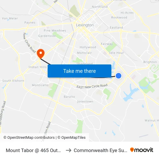 Mount Tabor @ 465 Outbound to Commonwealth Eye Surgery map