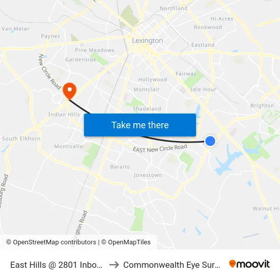 East Hills @ 2801 Inbound to Commonwealth Eye Surgery map
