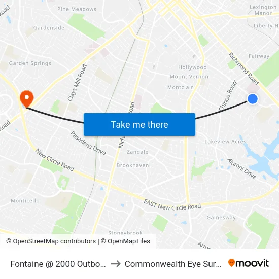 Fontaine @ 2000 Outbound to Commonwealth Eye Surgery map