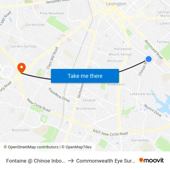 Fontaine @ Chinoe Inbound to Commonwealth Eye Surgery map
