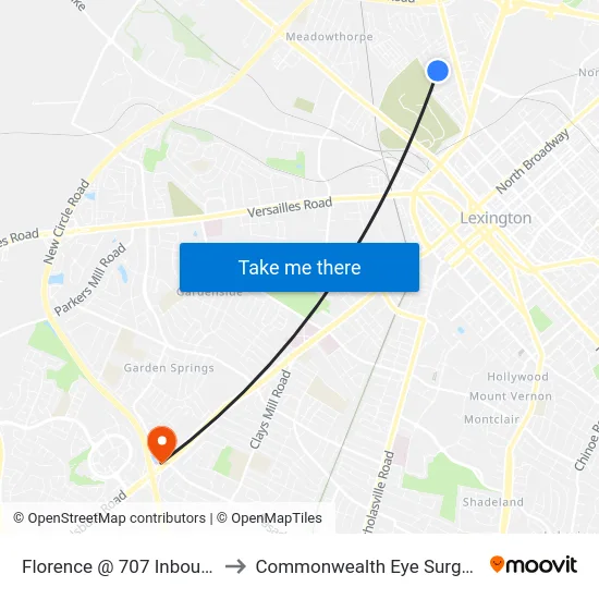 Florence @ 707 Inbound to Commonwealth Eye Surgery map