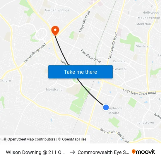 Wilson Downing @ 211 Outbound to Commonwealth Eye Surgery map