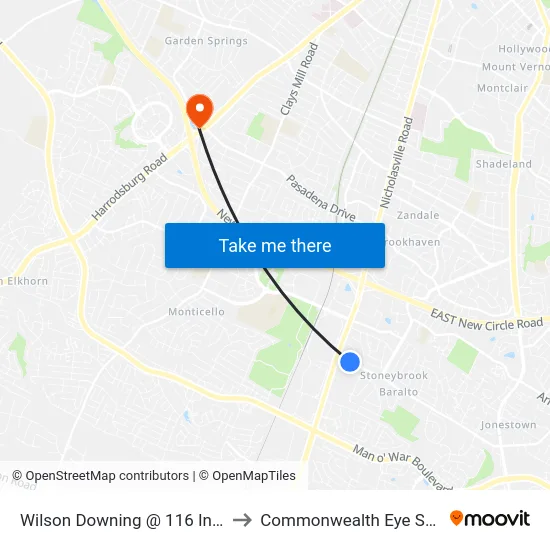 Wilson Downing @ 116 Inbound to Commonwealth Eye Surgery map