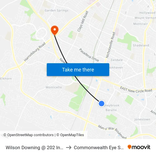 Wilson Downing @ 202 Inbound to Commonwealth Eye Surgery map