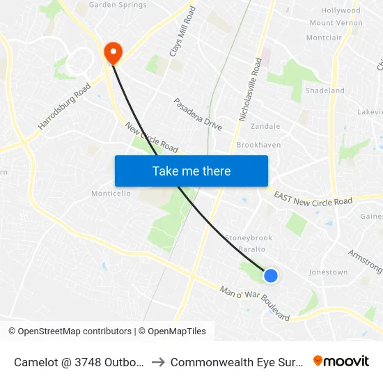 Camelot @ 3748 Outbound to Commonwealth Eye Surgery map