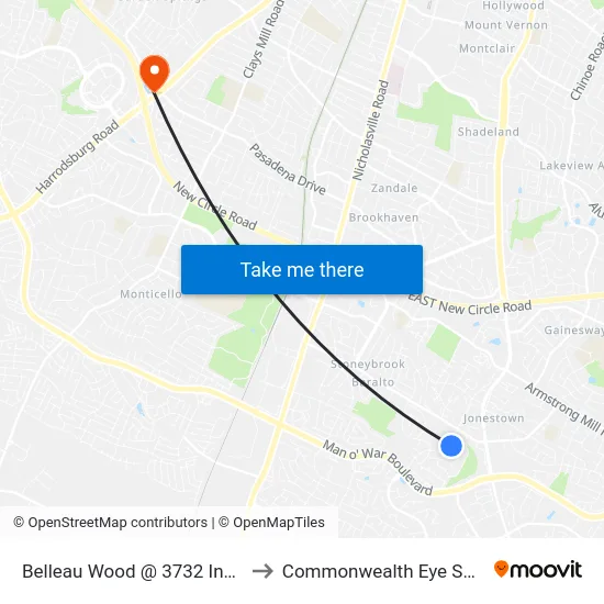 Belleau Wood @ 3732 Inbound to Commonwealth Eye Surgery map