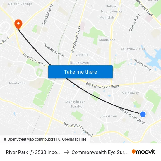 River Park @ 3530 Inbound to Commonwealth Eye Surgery map