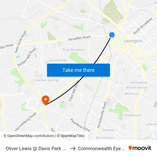 Oliver Lewis @ Davis Park Outbound to Commonwealth Eye Surgery map