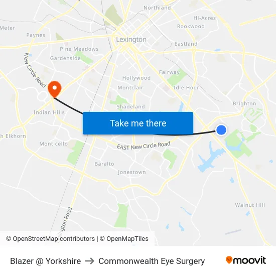 Blazer @ Yorkshire to Commonwealth Eye Surgery map