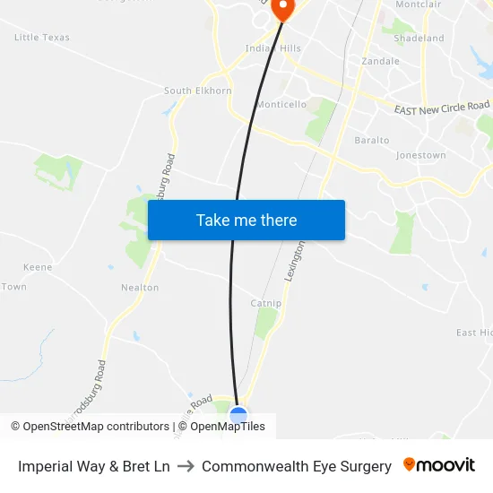 Imperial Way & Bret Ln to Commonwealth Eye Surgery map