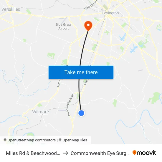 Miles Rd & Beechwood Dr to Commonwealth Eye Surgery map