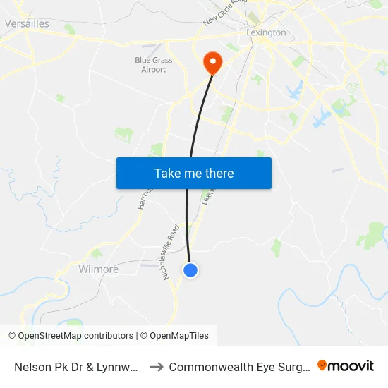 Nelson Pk Dr & Lynnwood to Commonwealth Eye Surgery map
