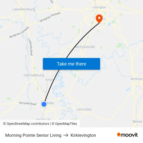 Morning Pointe Senior Living to Kirklevington map