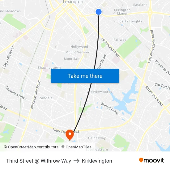 Third Street @ Withrow Way to Kirklevington map