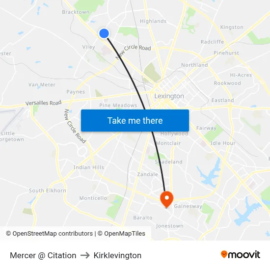 Mercer @ Citation to Kirklevington map