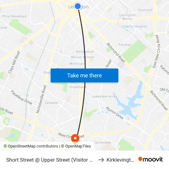 Short Street @ Upper Street (Visitor Cen to Kirklevington map