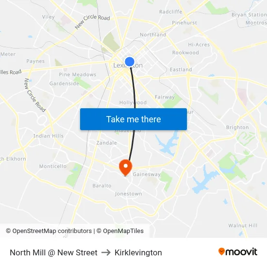 North Mill @ New Street to Kirklevington map
