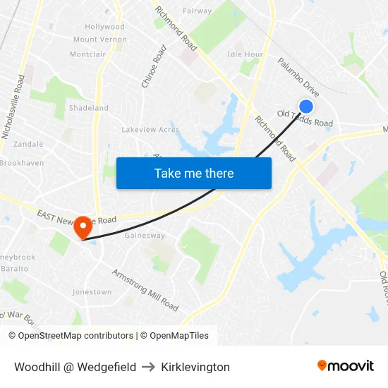 Woodhill @ Wedgefield to Kirklevington map