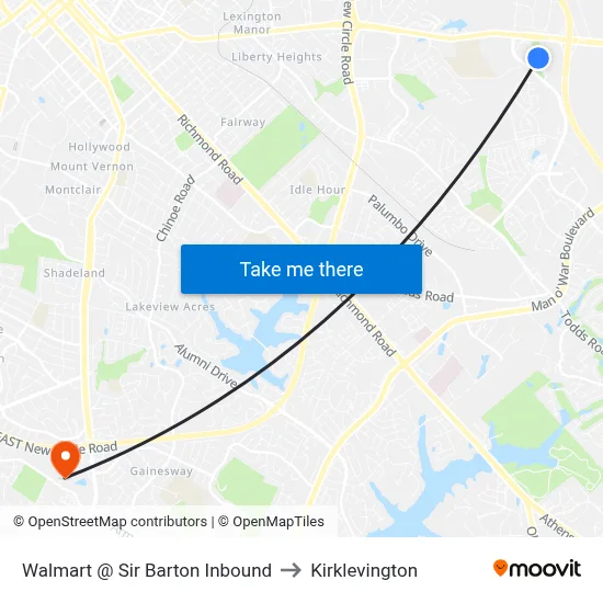 Walmart @ Sir Barton Inbound to Kirklevington map