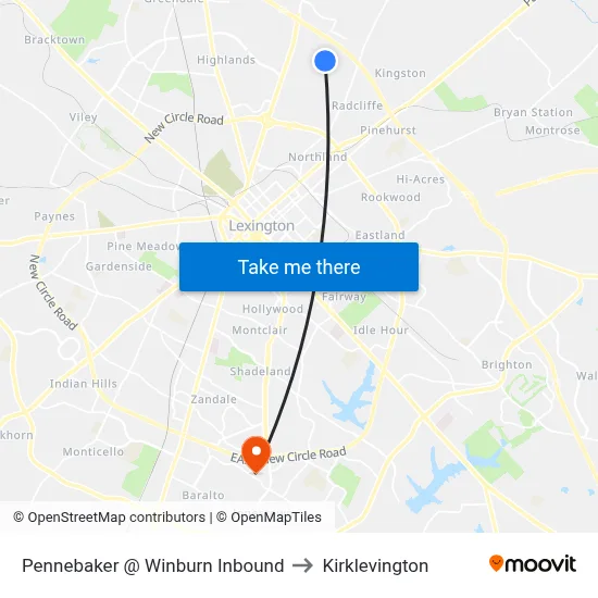 Pennebaker @ Winburn Inbound to Kirklevington map