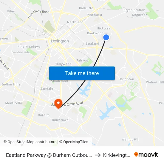 Eastland Parkway @ Durham Outbound to Kirklevington map