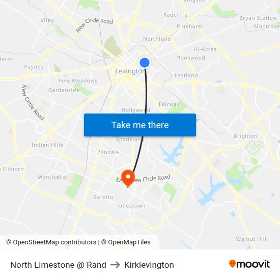 North Limestone @ Rand to Kirklevington map