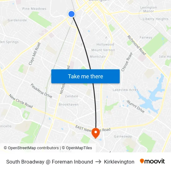 South Broadway @ Foreman Inbound to Kirklevington map