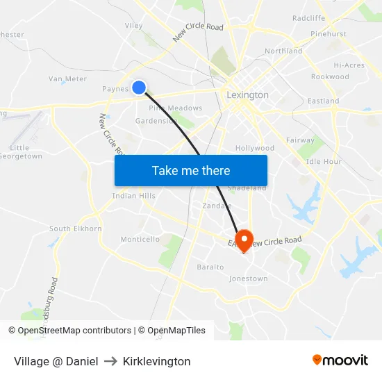 Village @ Daniel to Kirklevington map