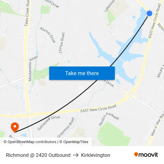 Richmond @ 2420 Outbound to Kirklevington map