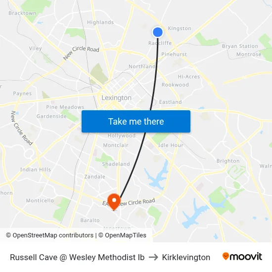 Russell Cave @ Wesley Methodist Ib to Kirklevington map