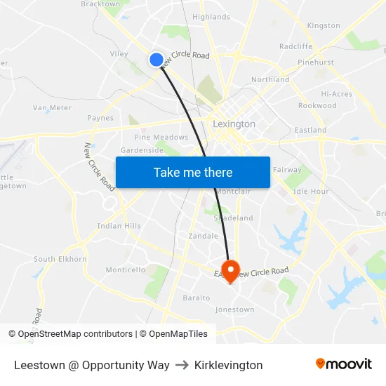 Leestown @ Opportunity Way to Kirklevington map