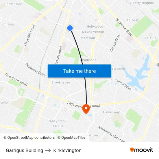 Garrigus Building to Kirklevington map